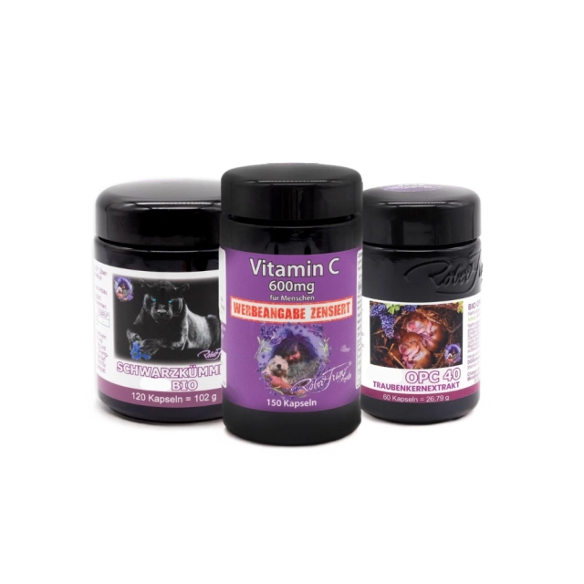 Allergie Paket Robert Franz, Schwarzkümmelöl, OPC, Vitamin C 600